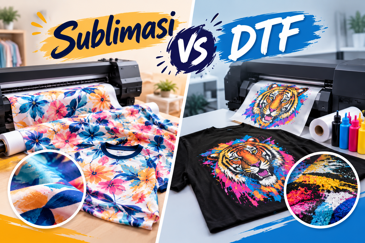 Read more about the article Sublimasi vs DTF: Mana yang Lebih Cocok untuk Bisnis Anda?